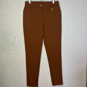 Chico's So Slimming Ponte Pant, Carmel Brown Color Size 1Tall